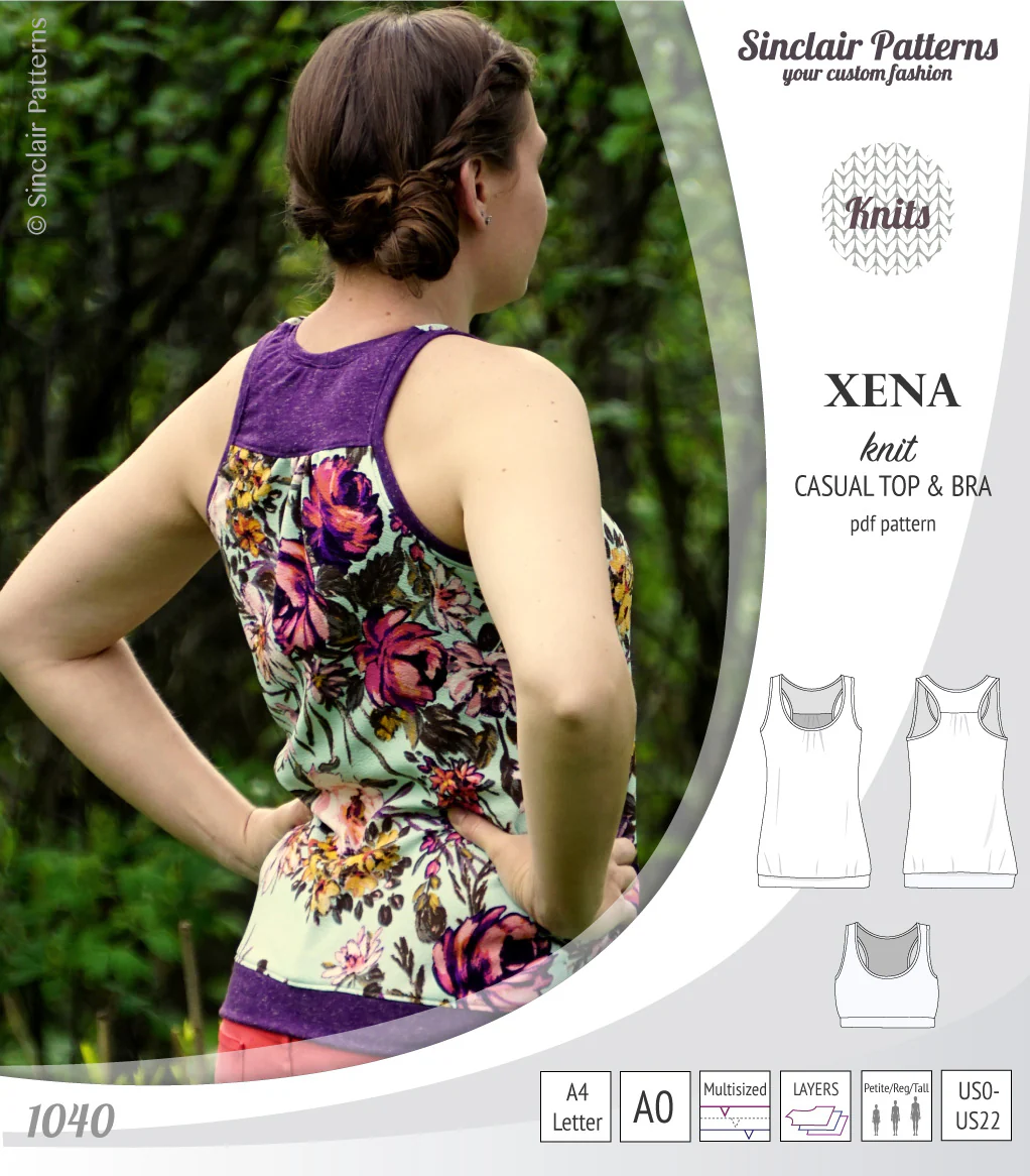 Xena casual racerback tank top with a built-in bra (PDF) - Image 53
