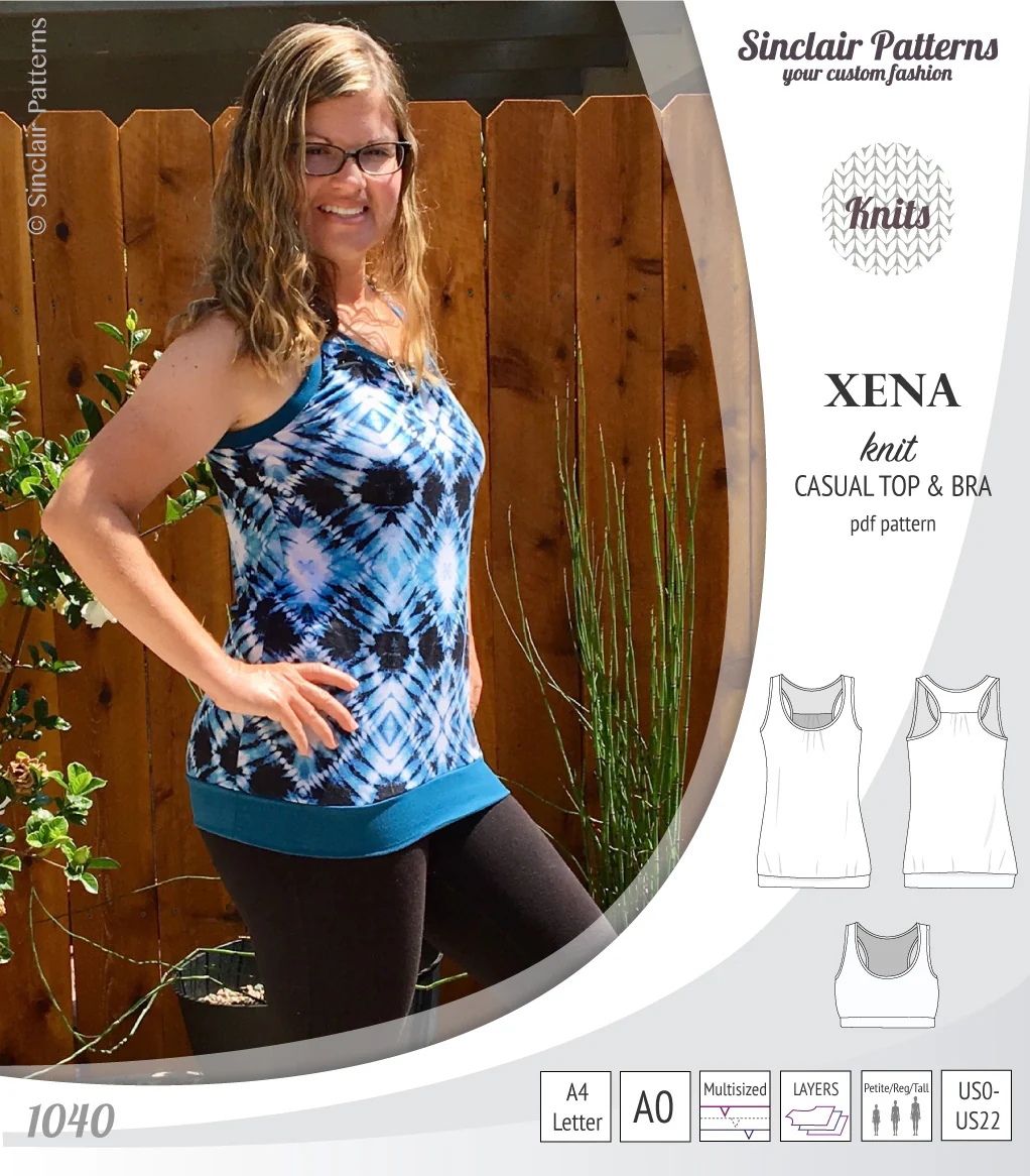 Xena casual racerback tank top with a built-in bra (PDF) - Image 6