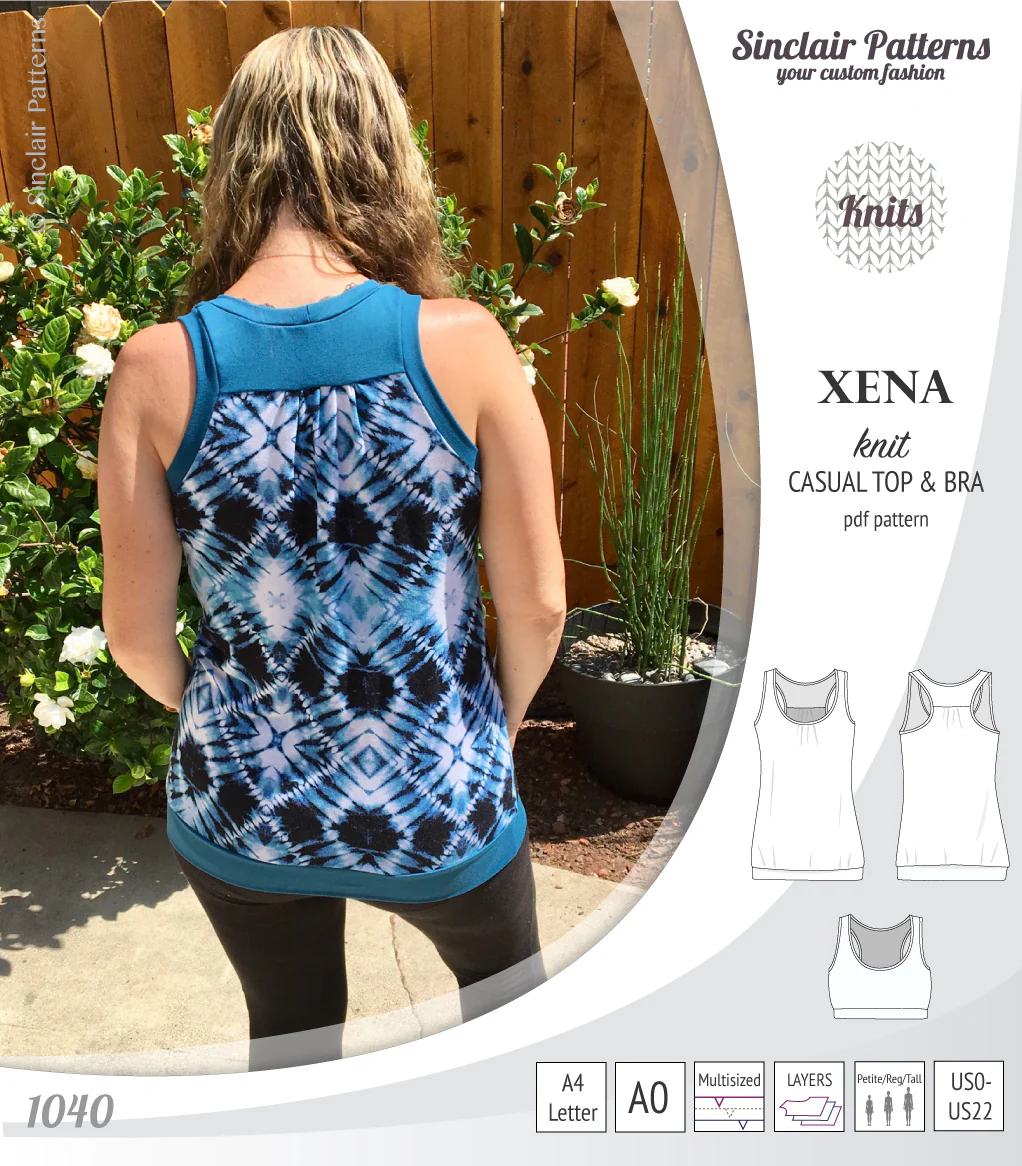 Xena casual racerback tank top with a built-in bra (PDF) - Image 7