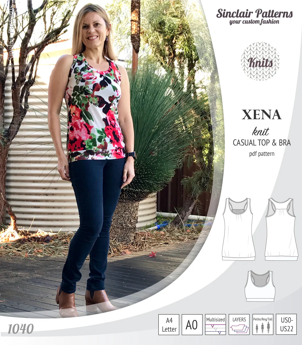 Xena casual racerback tank top with a built-in bra (PDF) - Image 8
