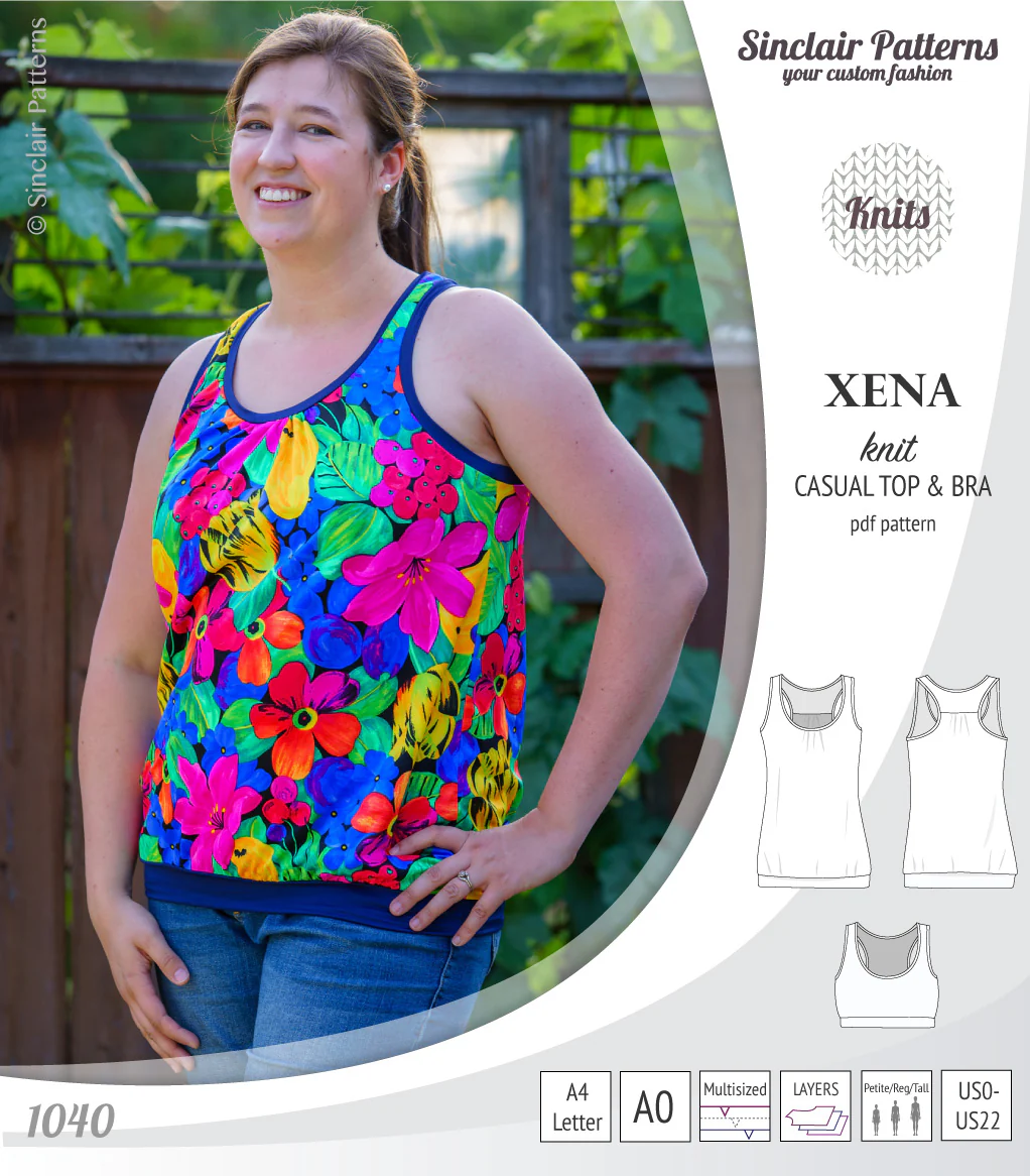 Xena casual racerback tank top with a built-in bra (PDF) - Image 9