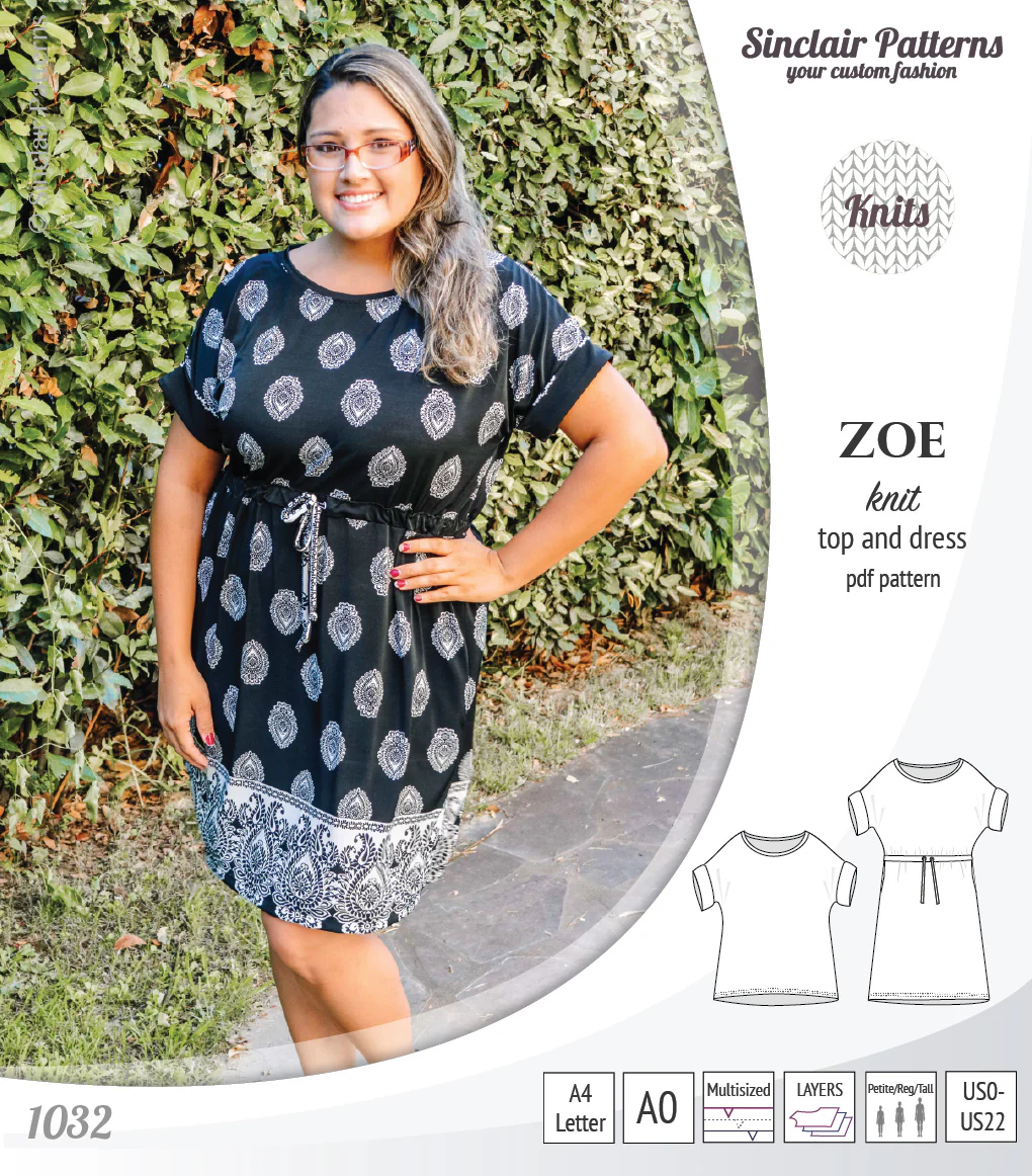 Zoe relaxed dolman knit top and drawstring dress (PDF) - Image 10