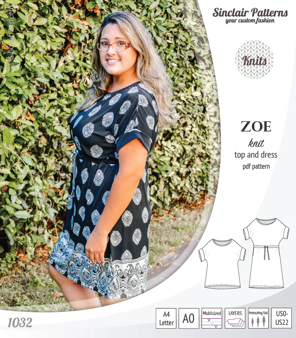 Zoe relaxed dolman knit top and drawstring dress (PDF) - Image 11