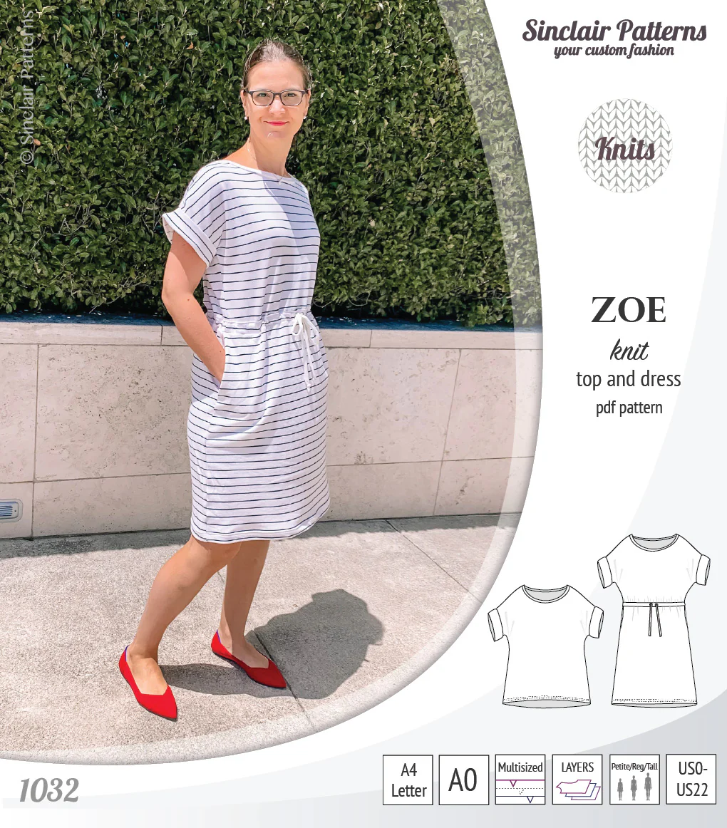 Zoe relaxed dolman knit top and drawstring dress (PDF) - Image 12