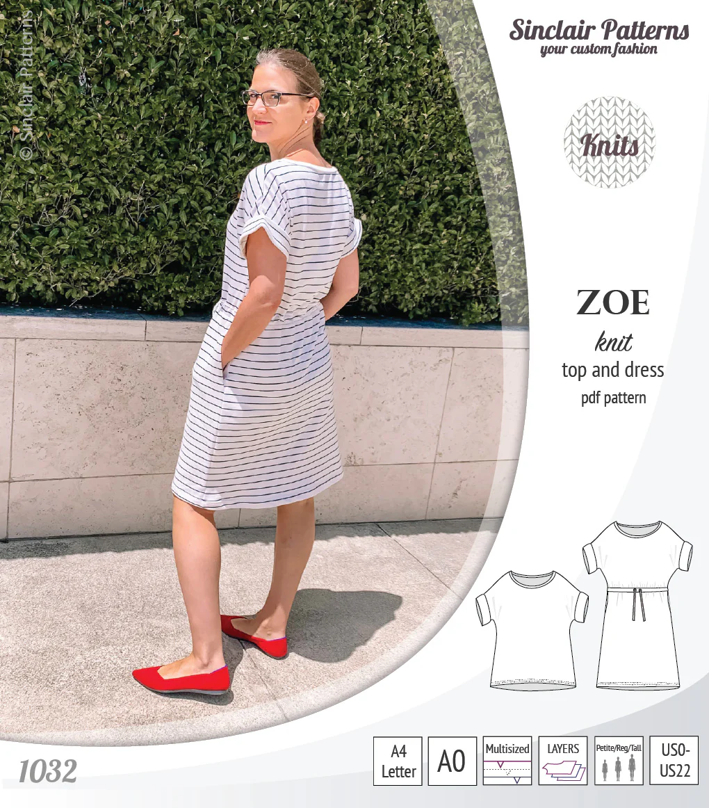 Zoe relaxed dolman knit top and drawstring dress (PDF) - Image 13