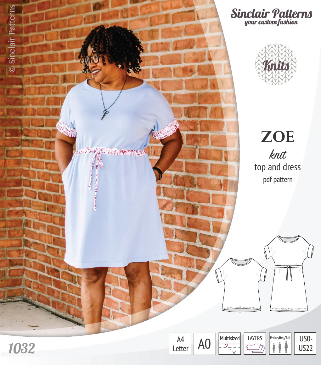 Zoe relaxed dolman knit top and drawstring dress (PDF) - Image 14