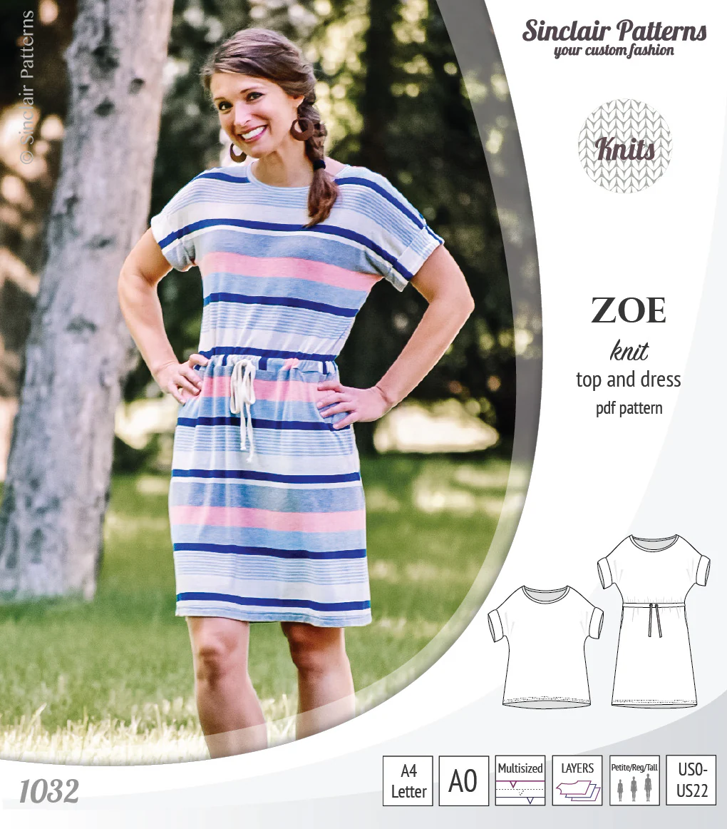 Zoe relaxed dolman knit top and drawstring dress (PDF) - Image 16