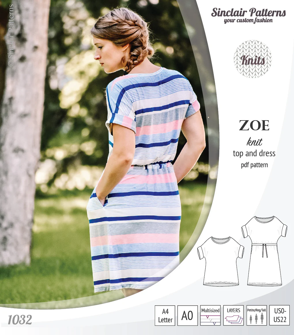 Zoe relaxed dolman knit top and drawstring dress (PDF) - Image 17