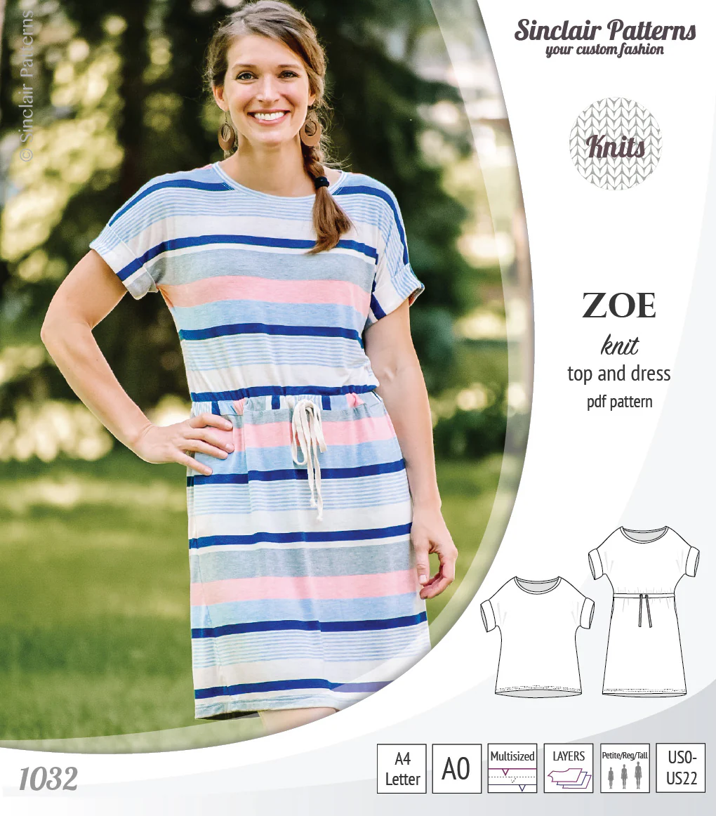 Zoe relaxed dolman knit top and drawstring dress (PDF) - Image 18