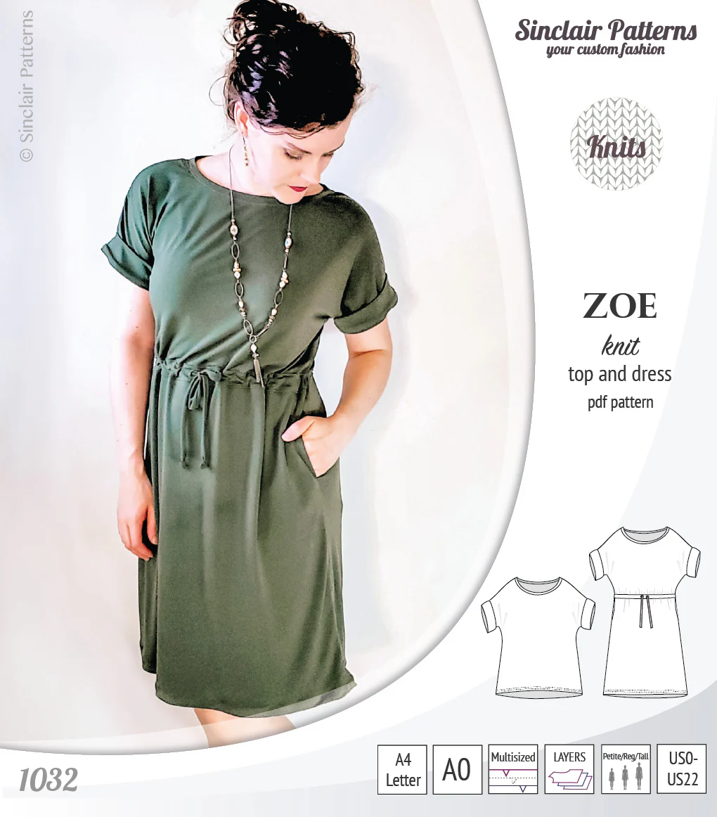 Zoe relaxed dolman knit top and drawstring dress (PDF) - Image 19