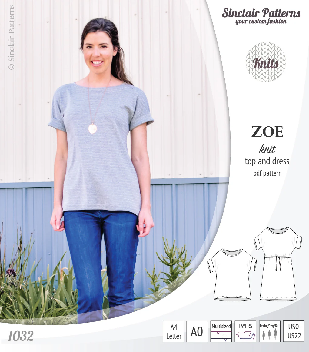 Zoe relaxed dolman knit top and drawstring dress (PDF) - Image 20