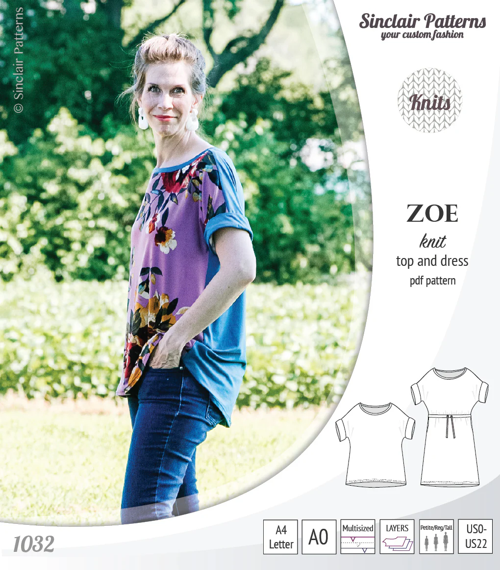 Zoe relaxed dolman knit top and drawstring dress (PDF) - Image 22