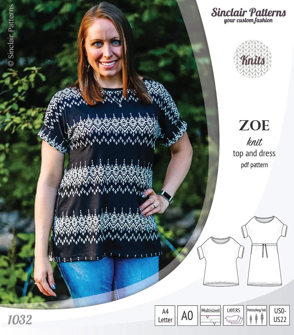 Zoe relaxed dolman knit top and drawstring dress (PDF) - Image 24