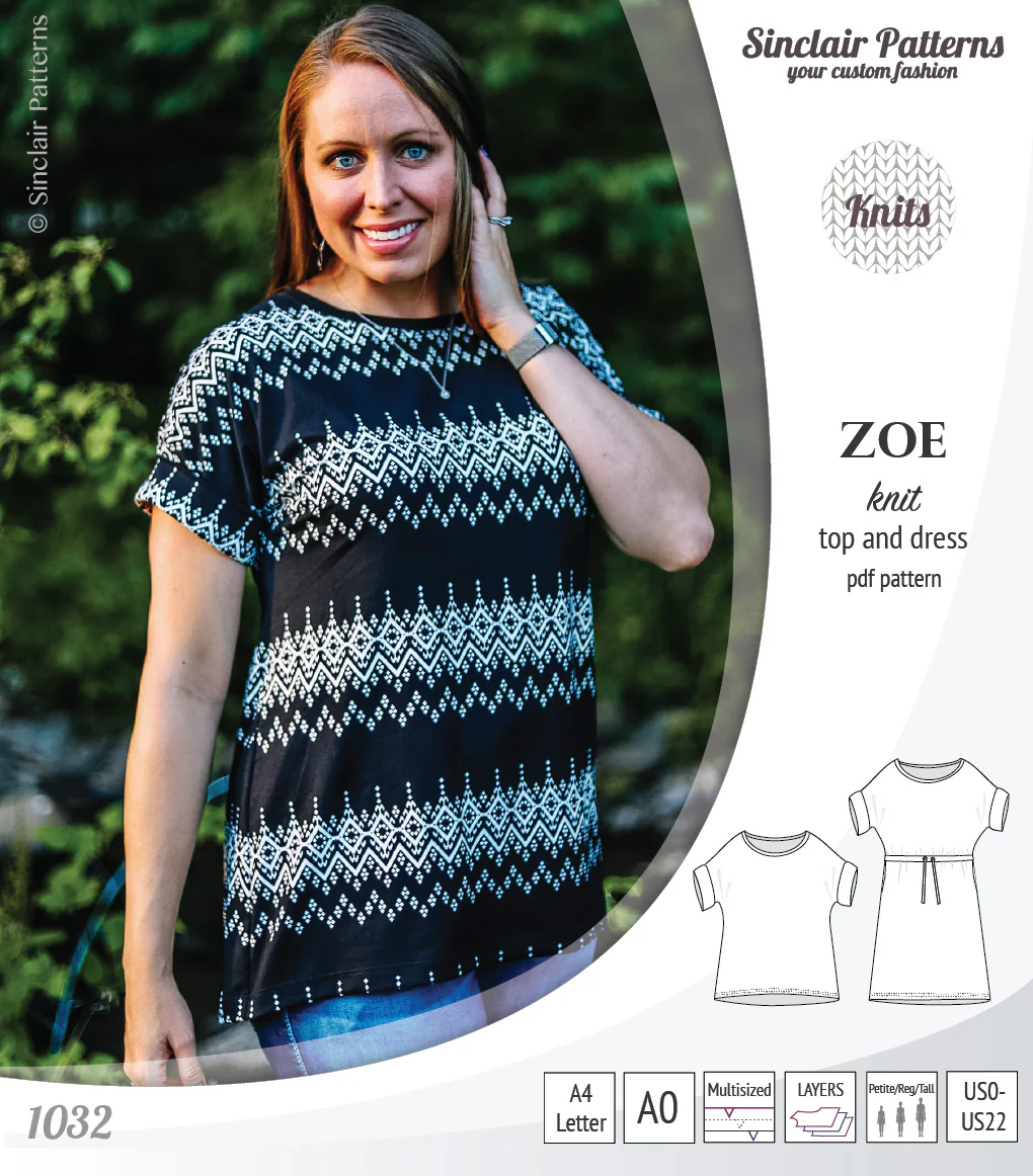 Zoe relaxed dolman knit top and drawstring dress (PDF) - Image 25