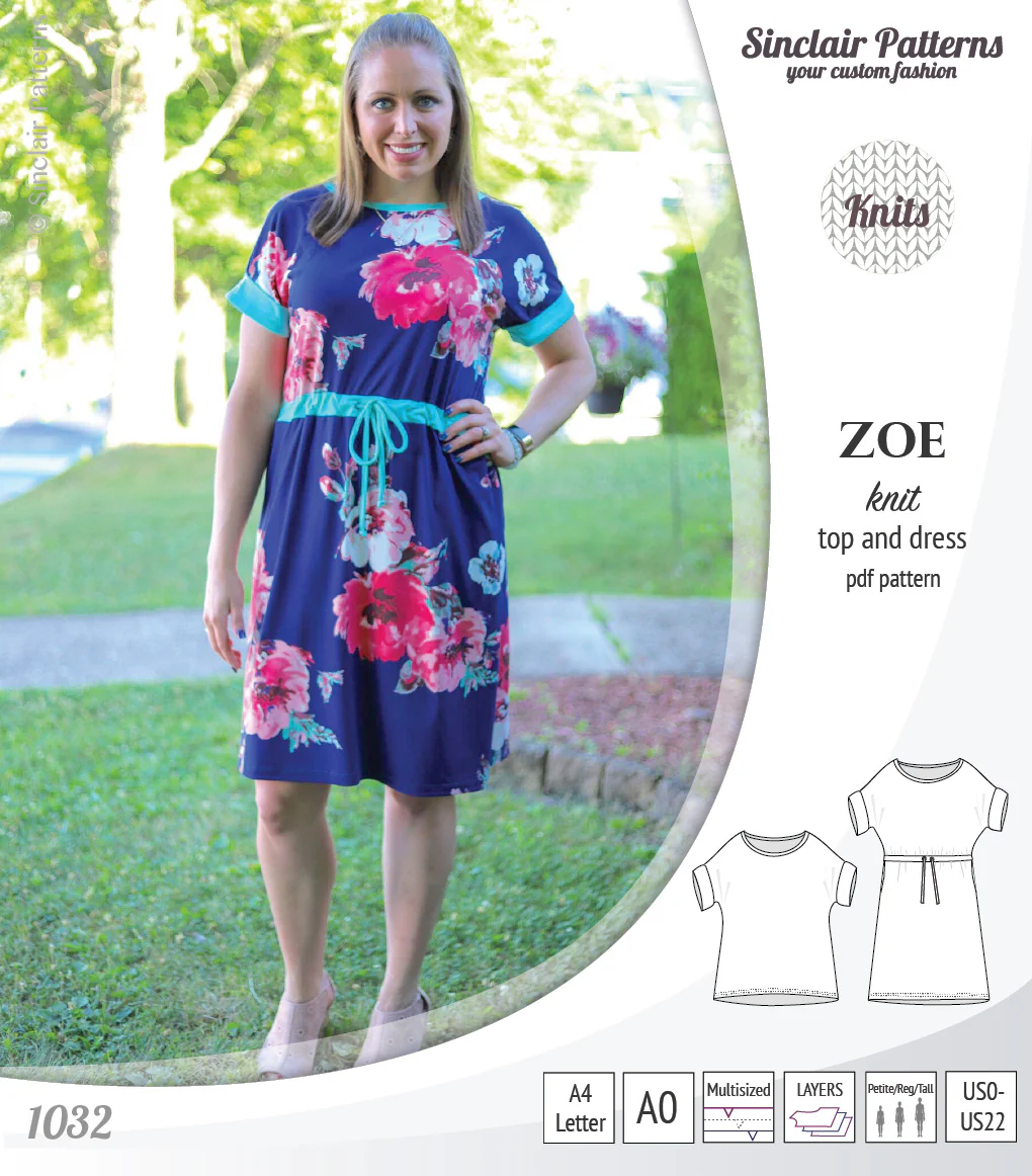 Zoe relaxed dolman knit top and drawstring dress (PDF) - Image 26