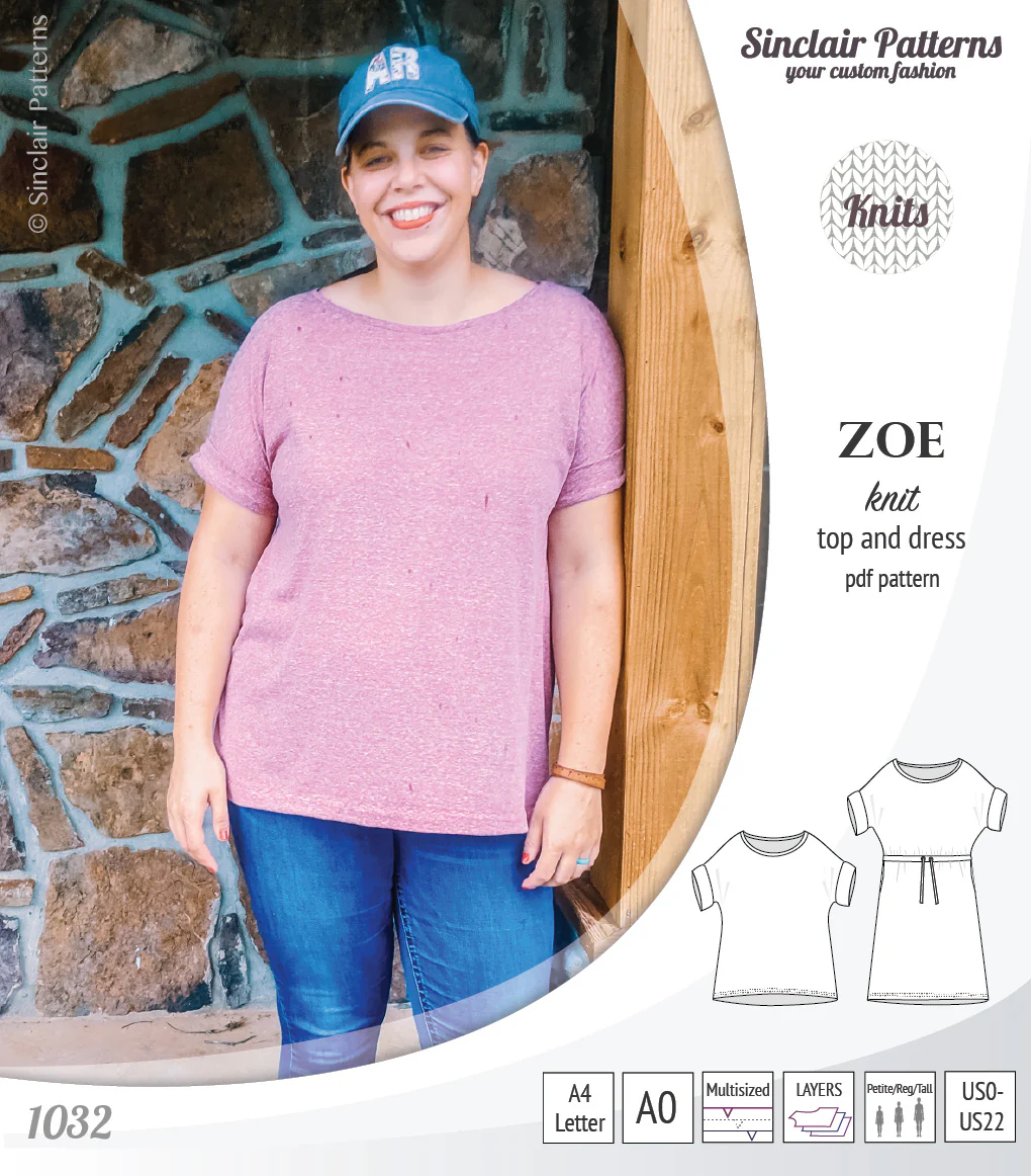 Zoe relaxed dolman knit top and drawstring dress (PDF) - Image 27