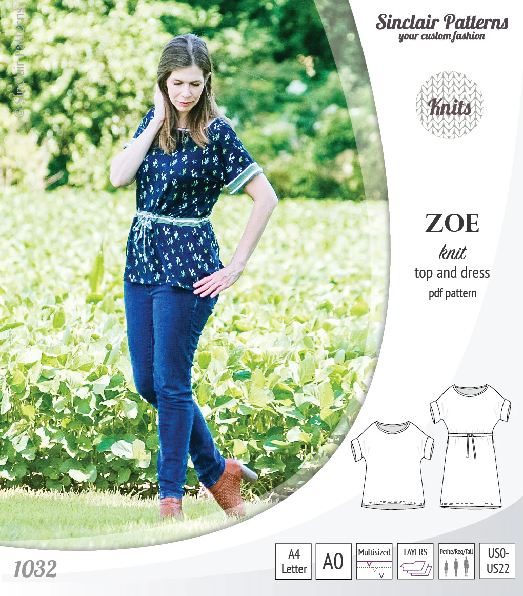Zoe relaxed dolman knit top and drawstring dress (PDF) - Image 29