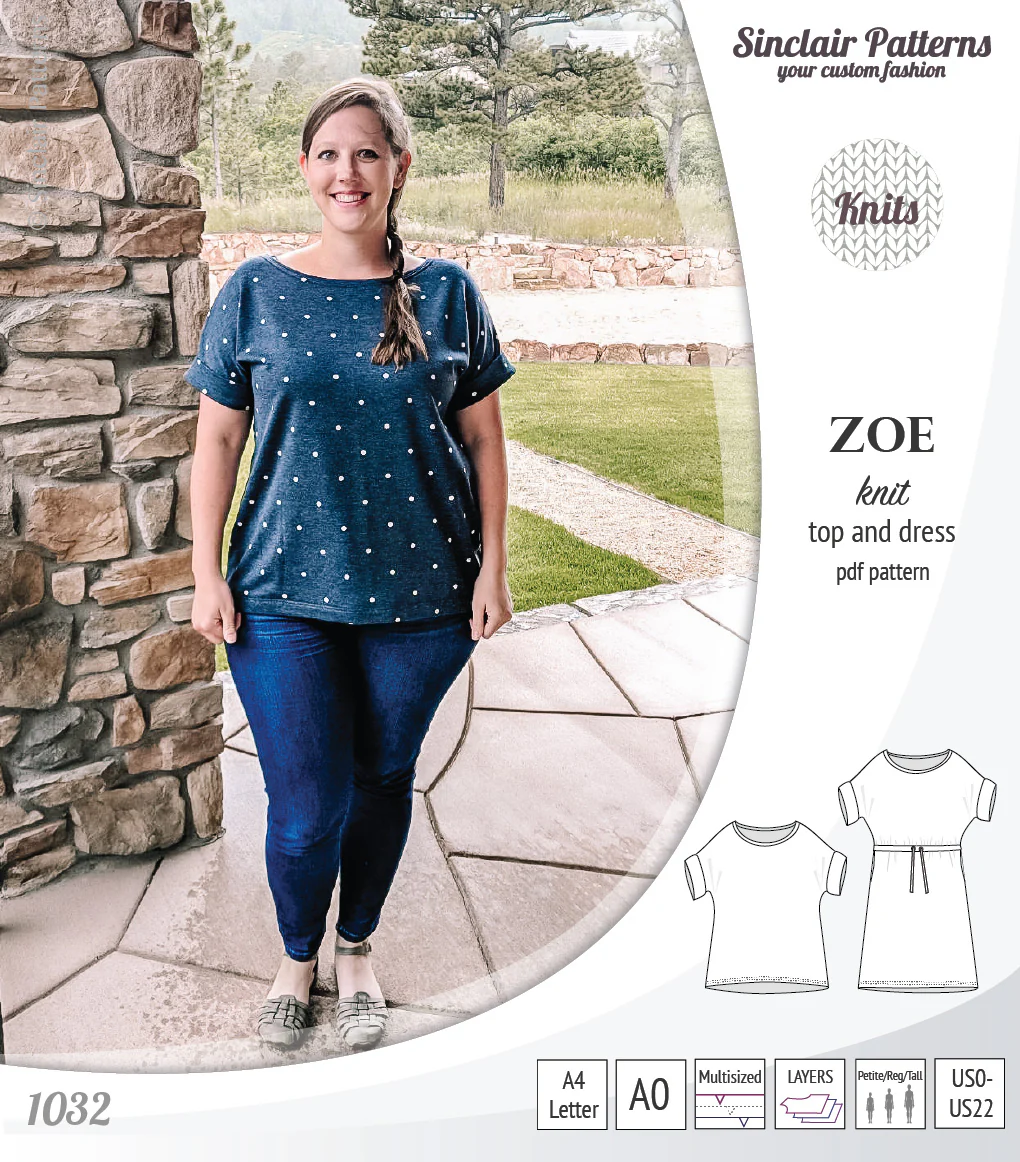 Zoe relaxed dolman knit top and drawstring dress (PDF) - Image 30