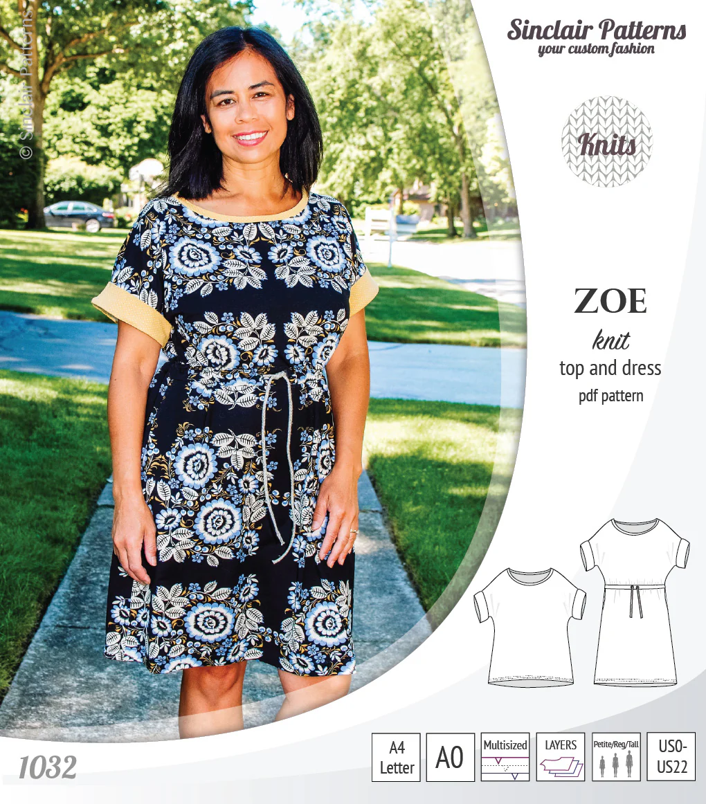 Zoe relaxed dolman knit top and drawstring dress (PDF) - Image 32