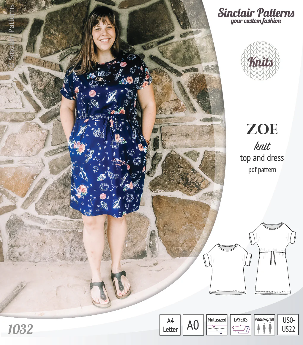 Zoe relaxed dolman knit top and drawstring dress (PDF) - Image 33