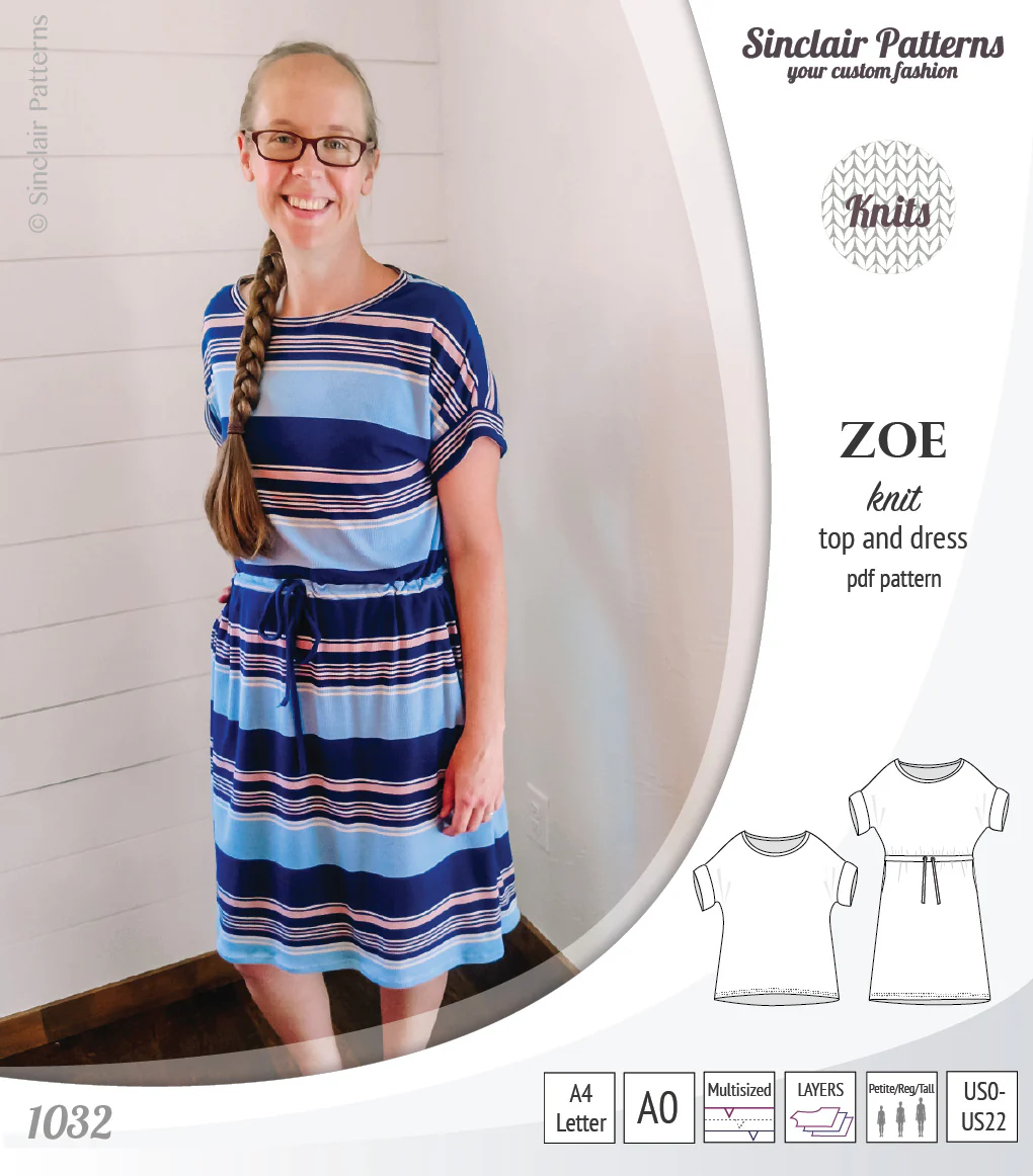 Zoe relaxed dolman knit top and drawstring dress (PDF) - Image 34
