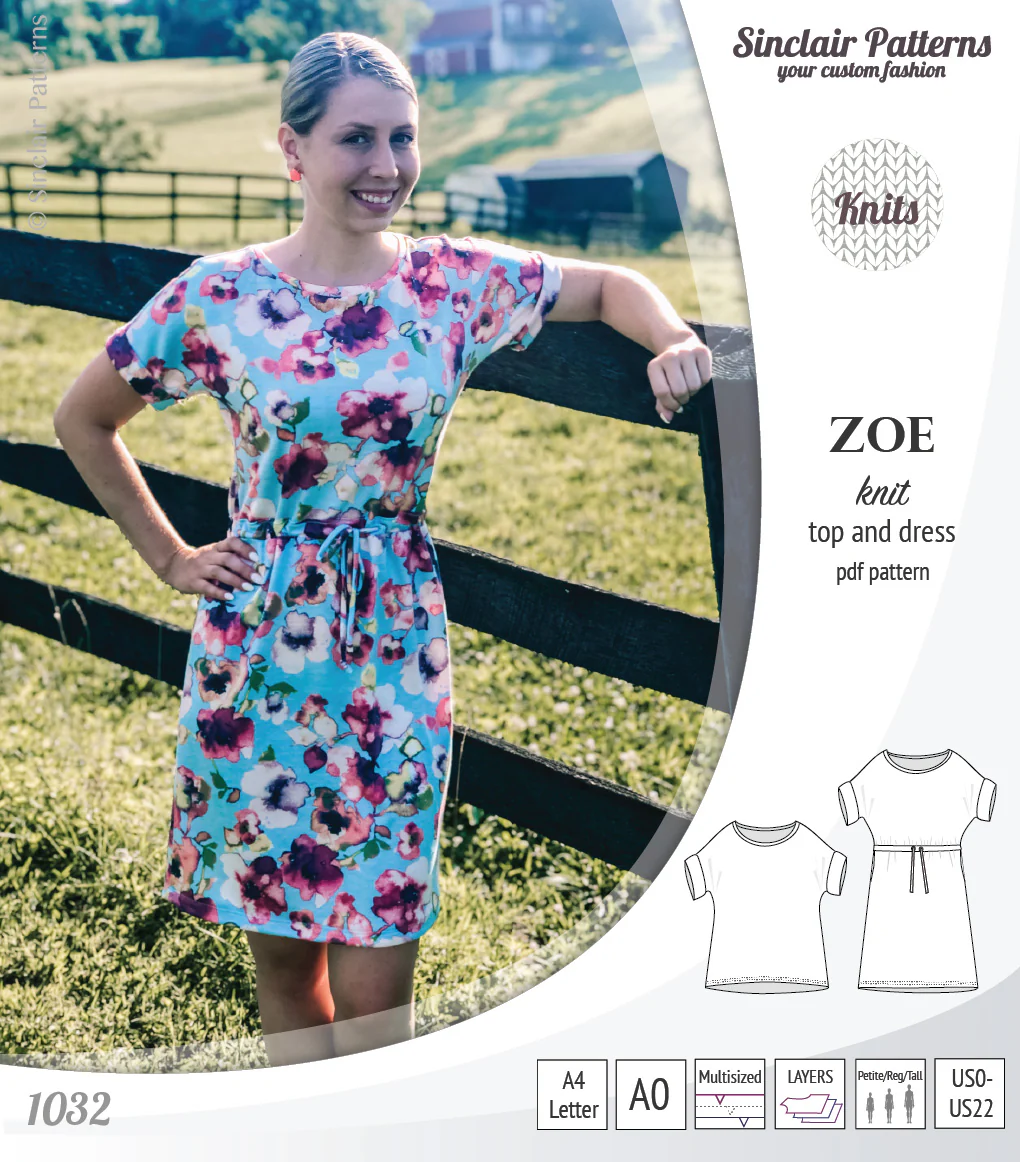 Zoe relaxed dolman knit top and drawstring dress (PDF) - Image 36