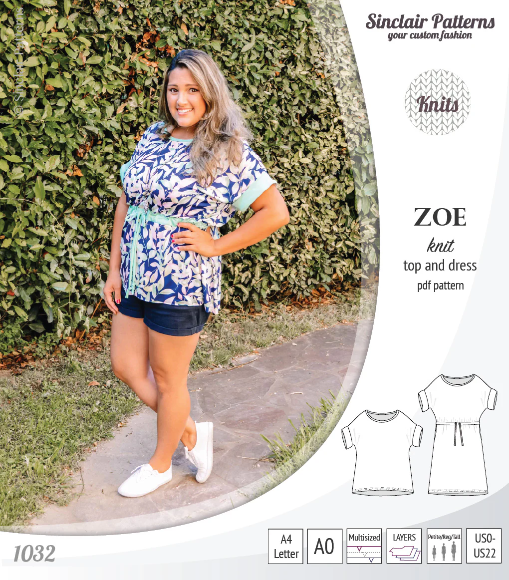 Zoe relaxed dolman knit top and drawstring dress (PDF) - Image 37