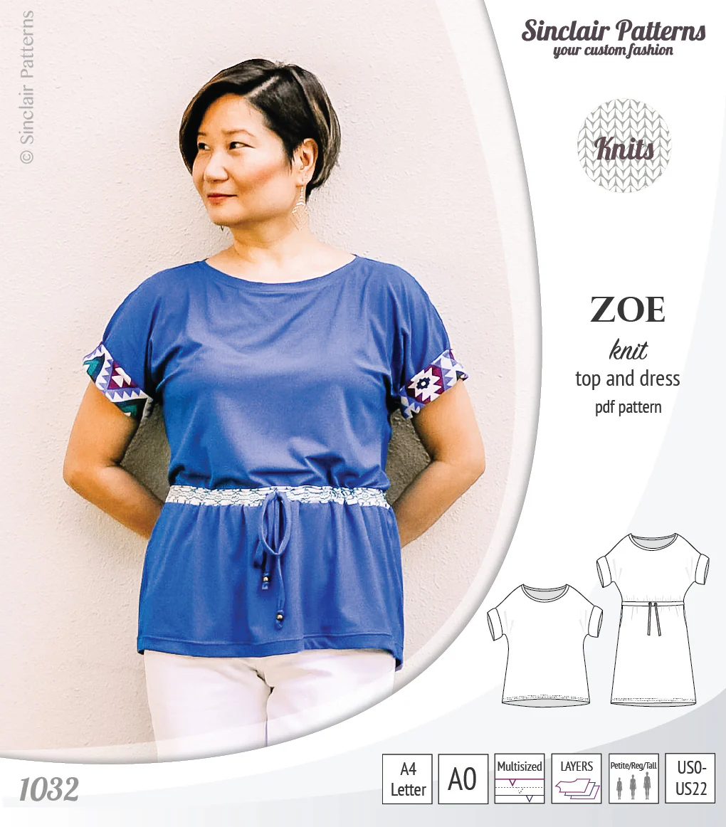 Zoe relaxed dolman knit top and drawstring dress (PDF) - Image 38