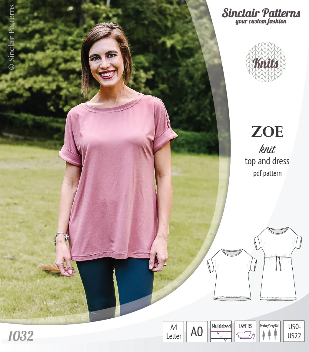 Zoe relaxed dolman knit top and drawstring dress (PDF) - Image 39