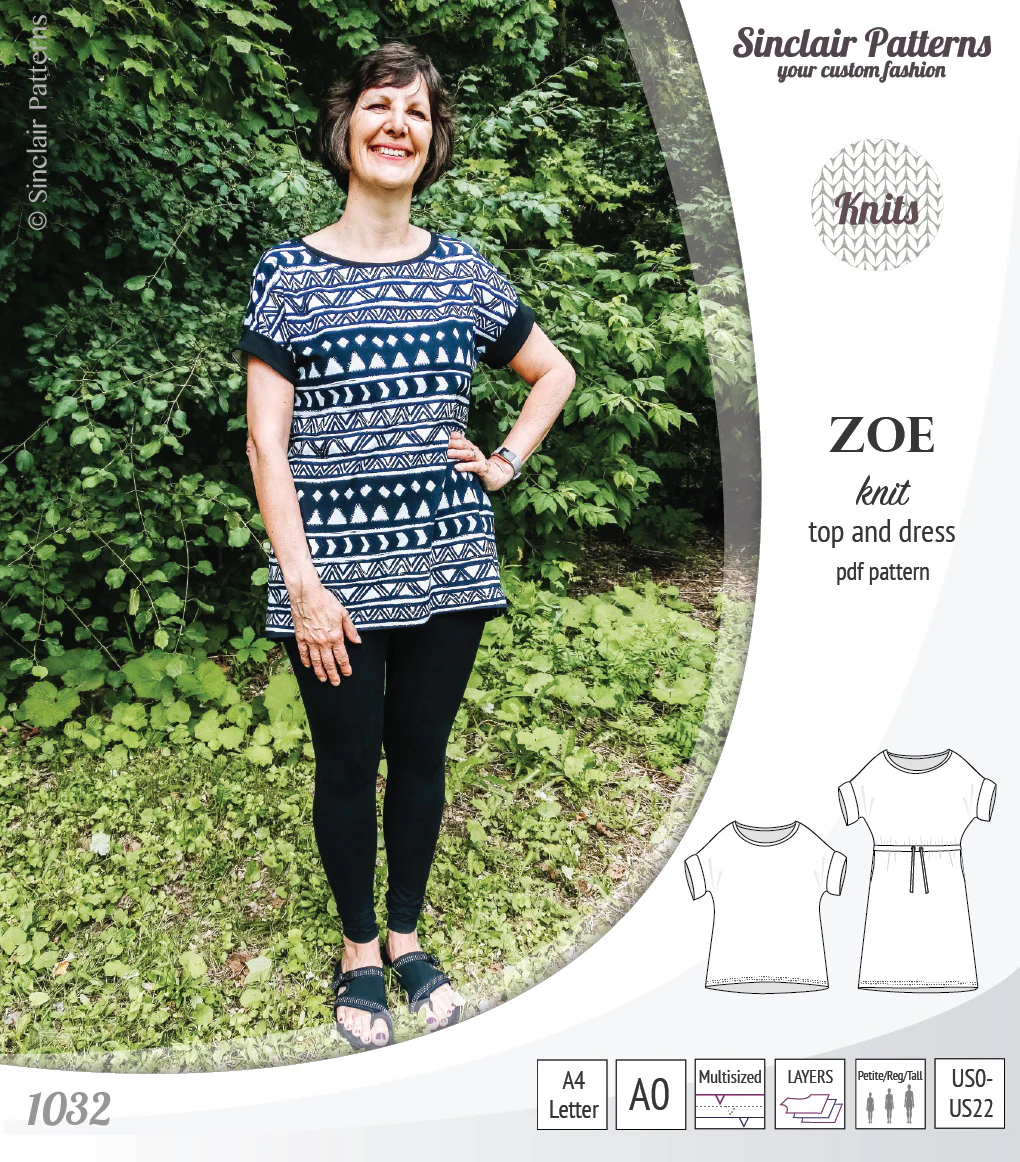 Zoe relaxed dolman knit top and drawstring dress (PDF) - Image 40