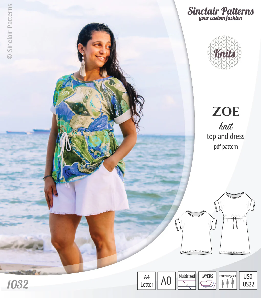 Zoe relaxed dolman knit top and drawstring dress (PDF) - Image 41