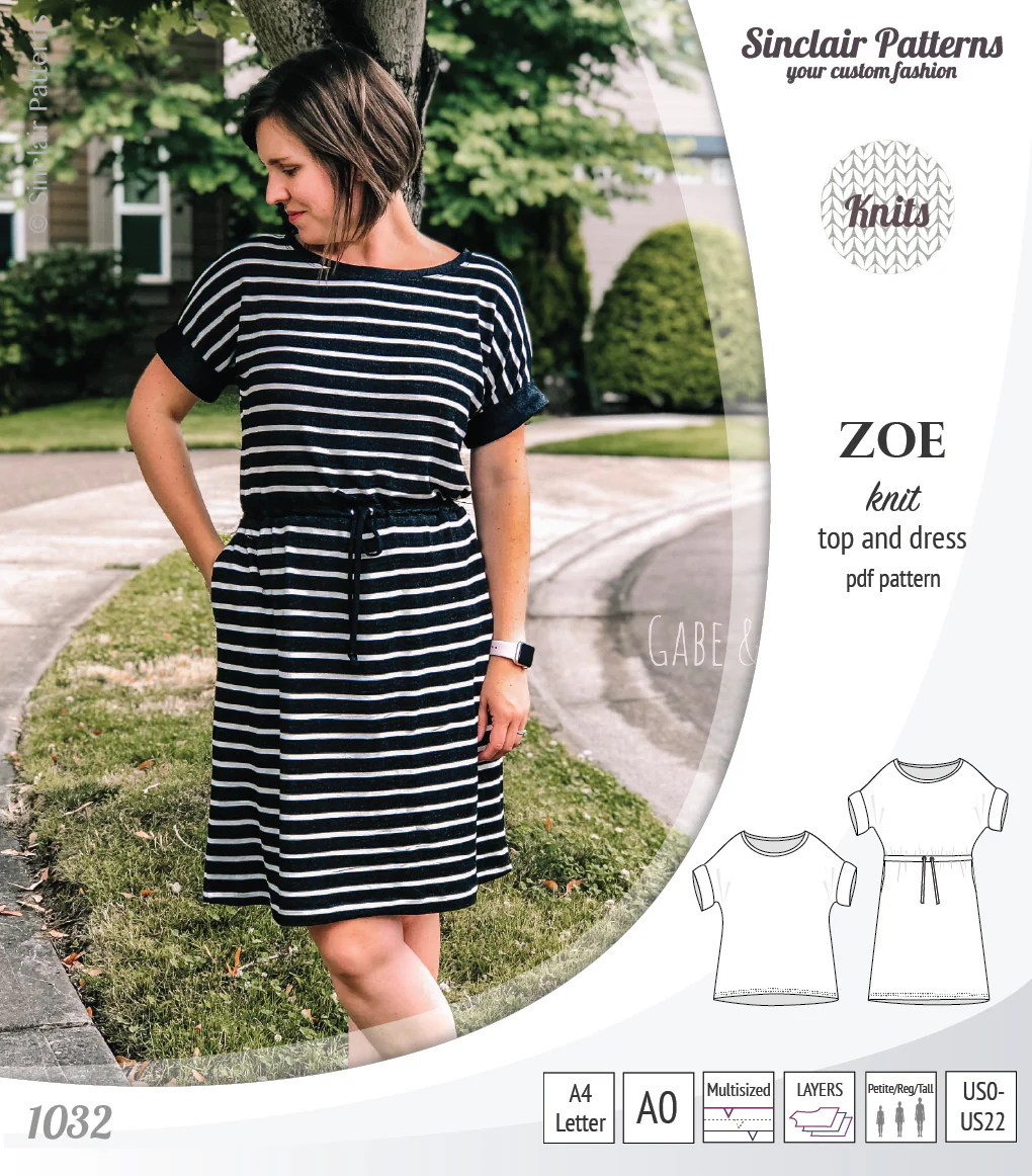 Zoe relaxed dolman knit top and drawstring dress (PDF) - Image 6