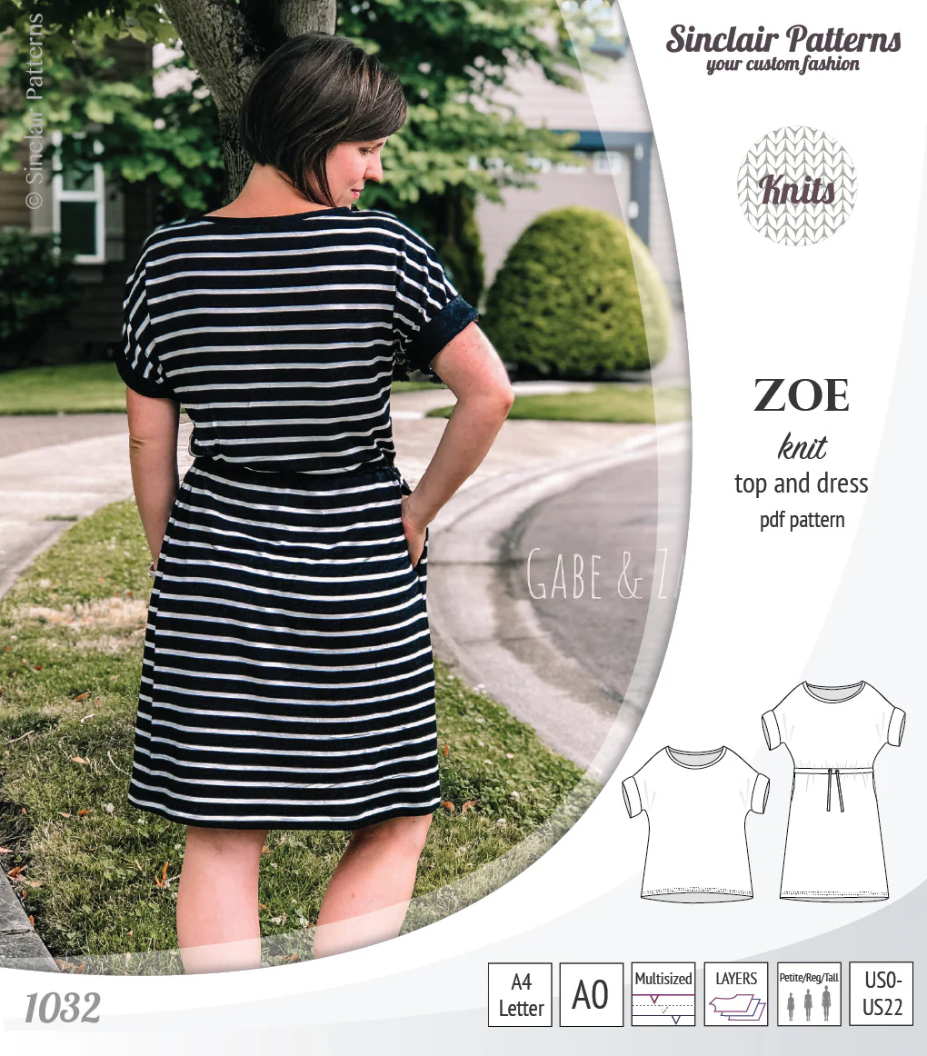Zoe relaxed dolman knit top and drawstring dress (PDF) - Image 7