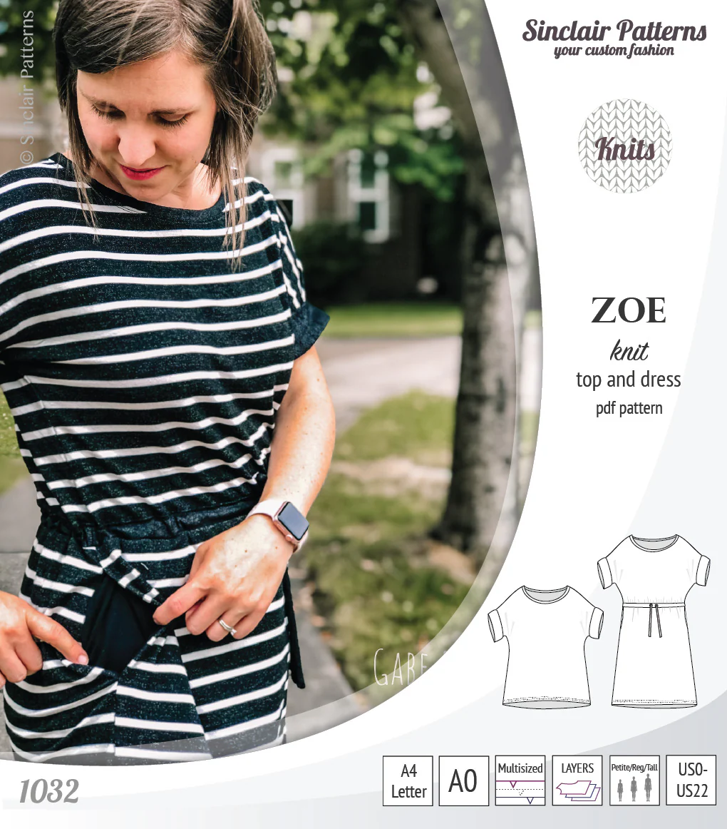 Zoe relaxed dolman knit top and drawstring dress (PDF) - Image 8