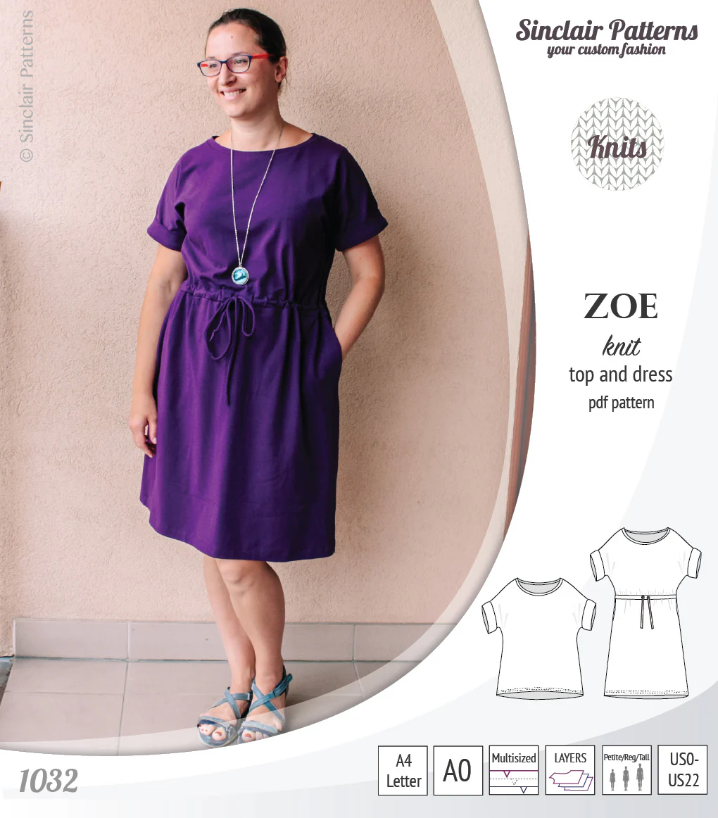 Zoe relaxed dolman knit top and drawstring dress (PDF) - Image 9